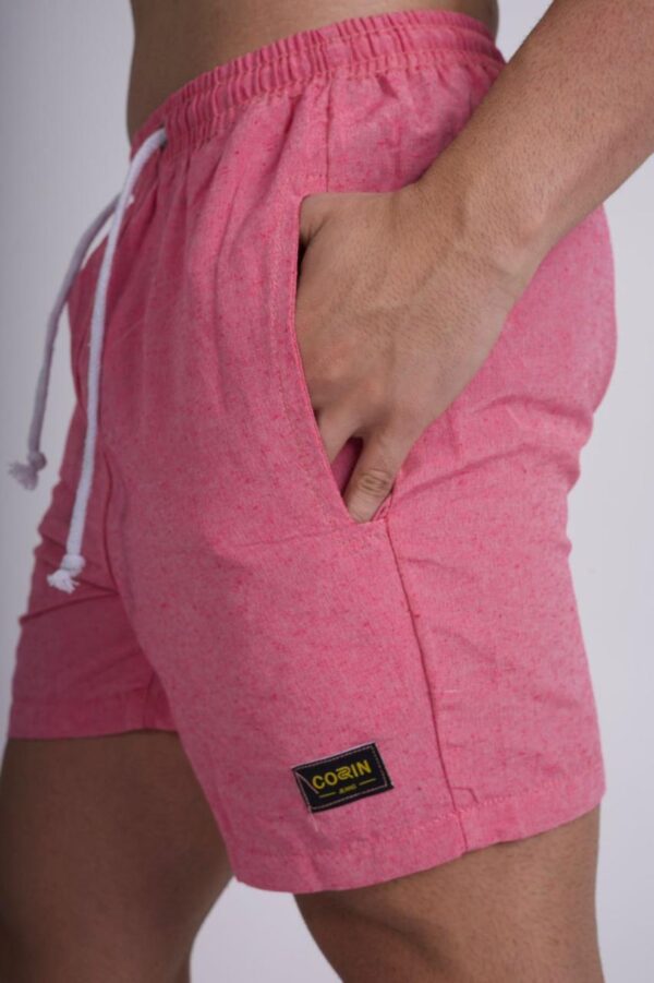 Short linho rosa P