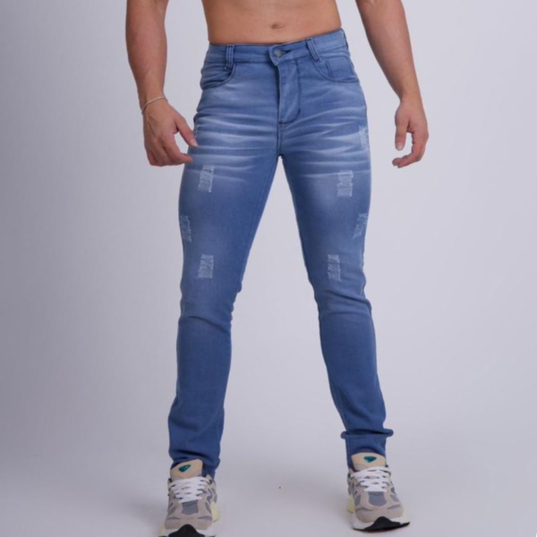 calça jeans claro com lycra 46