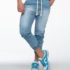 calça jogguer jeans claro com torçal G