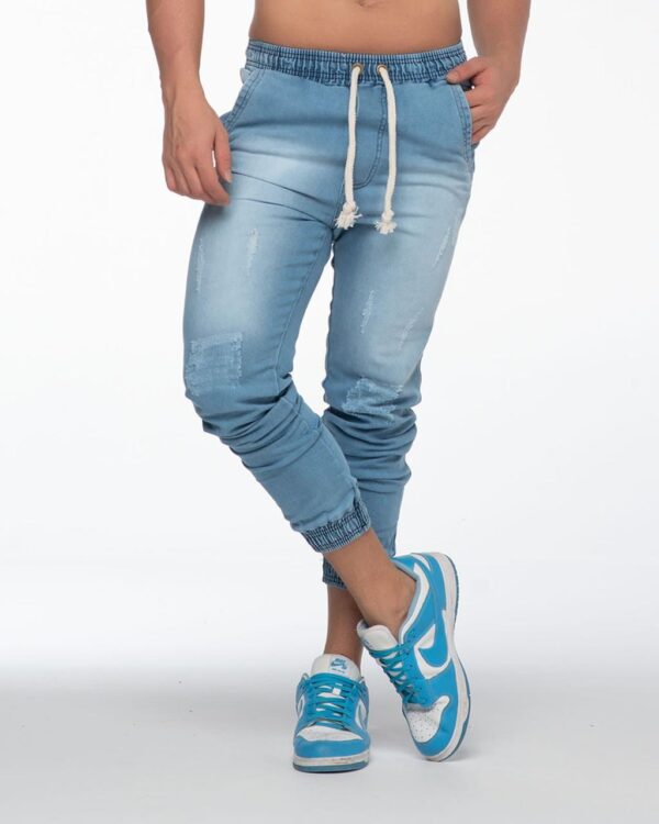 calça jogguer jeans claro com torçal G