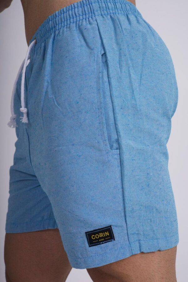 short linho azul P