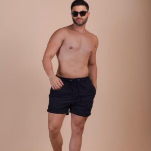 short linho preto M