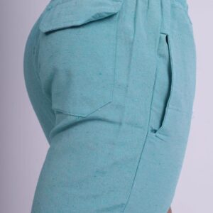 short linho turquesa G