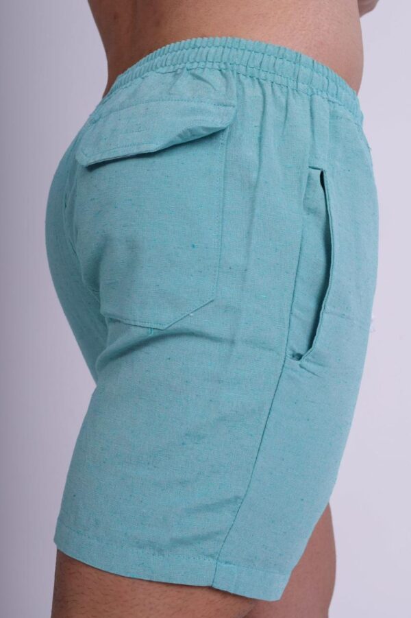short linho turquesa G