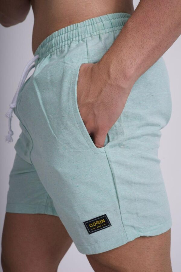 short linho verde claro P