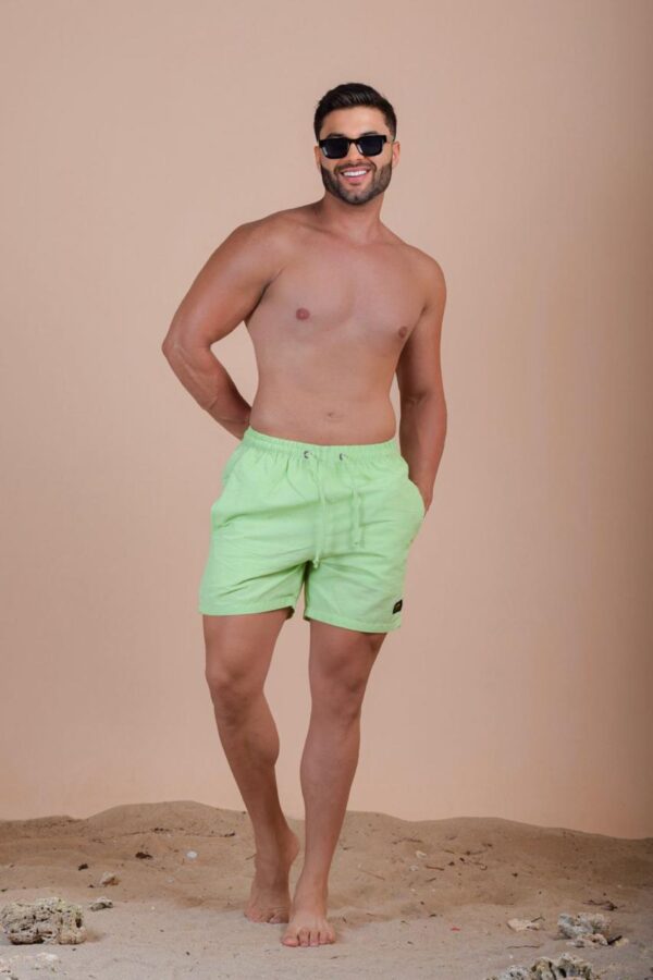 short linho verde limao